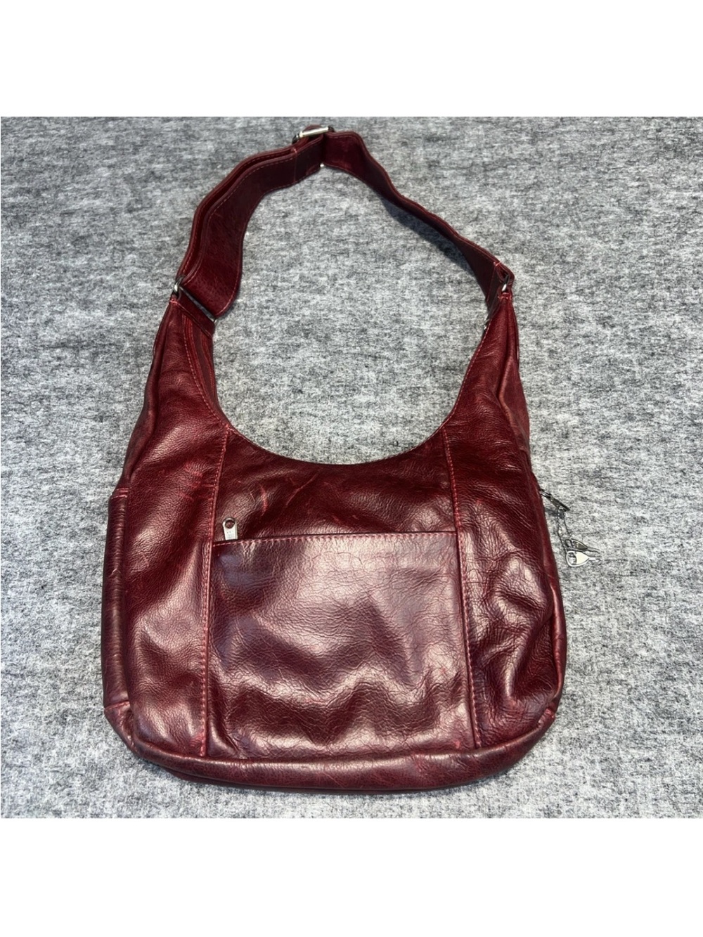 Colorado Shoulder Or Hand Carry Leather Handbag Bag red with keys thick strap